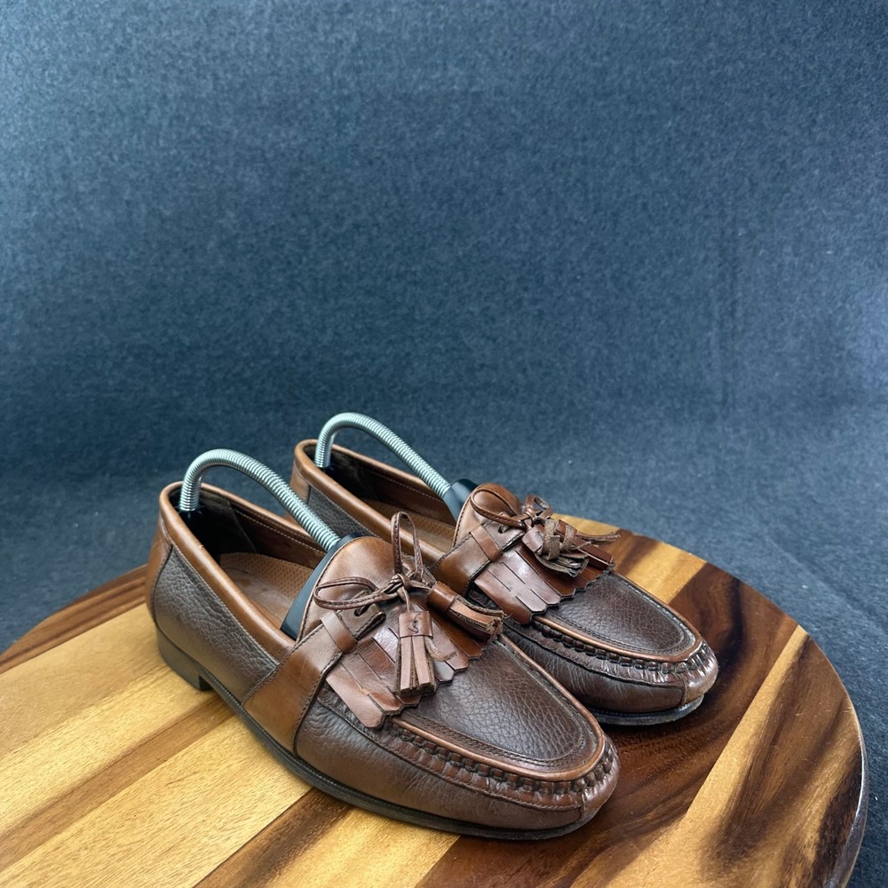 Florsheim Leather Tassel Loafer Two Tone Brown Men's Size 9D 30203 - Picture 2 of 13